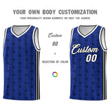Custom Royal Black Star Graffiti Pattern Sets Sports Uniform Basketball Jersey