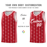 Custom Red White Star Graffiti Pattern Sets Sports Uniform Basketball Jersey