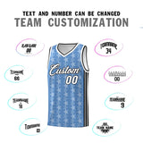 Custom Light Blue White Star Graffiti Pattern Sets Sports Uniform Basketball Jersey