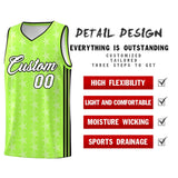Custom Neon Green White Star Graffiti Pattern Sets Sports Uniform Basketball Jersey