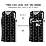 Custom Black White Star Graffiti Pattern Sets Sports Uniform Basketball Jersey