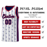 Custom White Navy Star Graffiti Pattern Sets Sports Uniform Basketball Jersey