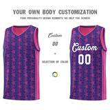 Custom Purple Pink Star Graffiti Pattern Sets Sports Uniform Basketball Jersey