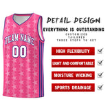 Custom Pink White Star Graffiti Pattern Sets Sports Uniform Basketball Jersey