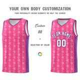 Custom Pink White Star Graffiti Pattern Sets Sports Uniform Basketball Jersey