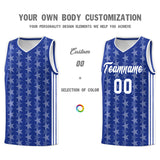 Custom Royal White Star Graffiti Pattern Sets Sports Uniform Basketball Jersey