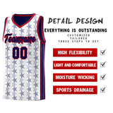 Custom White Navy Star Graffiti Pattern Sets Sports Uniform Basketball Jersey