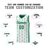 Custom White Kelly Green Star Graffiti Pattern Sets Sports Uniform Basketball Jersey