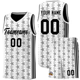 Custom White Black Star Graffiti Pattern Sets Sports Uniform Basketball Jersey