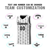 Custom White Black Star Graffiti Pattern Sets Sports Uniform Basketball Jersey