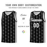 Custom Black White Star Graffiti Pattern Sets Sports Uniform Basketball Jersey