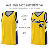 Custom Gold Navy Side Design Sets Sports Uniform Basketball Jersey