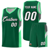 Custom Kelly Green Bright Green Side Design Sets Sports Uniform Basketball Jersey