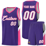 Custom Purple Pink Side Design Sets Sports Uniform Basketball Jersey