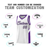 Custom White Purple Side Design Sets Sports Uniform Basketball Jersey