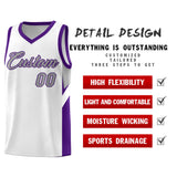 Custom White Purple Side Design Sets Sports Uniform Basketball Jersey