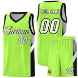 Custom Fluorescent Green Black Side Design Sets Sports Uniform Basketball Jersey