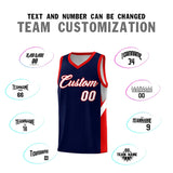 Custom Navy Red Side Design Sets Sports Uniform Basketball Jersey