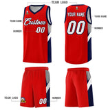 Custom Red Navy Side Design Sets Sports Uniform Basketball Jersey