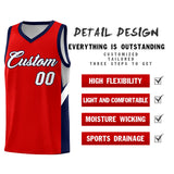 Custom Red Navy Side Design Sets Sports Uniform Basketball Jersey