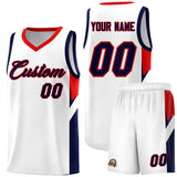 Custom White Red Side Design Sets Sports Uniform Basketball Jersey