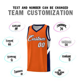 Custom Orange Navy Side Design Sets Sports Uniform Basketball Jersey