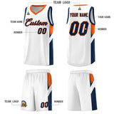 Custom White Orange Side Design Sets Sports Uniform Basketball Jersey