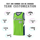 Custom Neon Green Navy Side Design Sets Sports Uniform Basketball Jersey