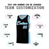 Custom Black Light Blue Side Design Sets Sports Uniform Basketball Jersey