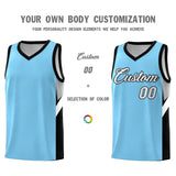 Custom Light Blue Black Side Design Sets Sports Uniform Basketball Jersey