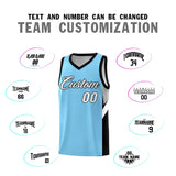 Custom Light Blue Black Side Design Sets Sports Uniform Basketball Jersey