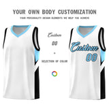Custom White Light Blue Side Design Sets Sports Uniform Basketball Jersey