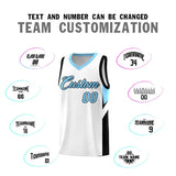 Custom White Light Blue Side Design Sets Sports Uniform Basketball Jersey