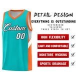 Custom Aqua Orange Side Design Sets Sports Uniform Basketball Jersey