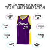 Custom Purple Gold Side Design Sets Sports Uniform Basketball Jersey