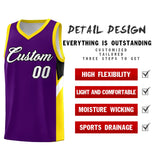 Custom Purple Gold Side Design Sets Sports Uniform Basketball Jersey