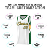 Custom White Green Side Design Sets Sports Uniform Basketball Jersey