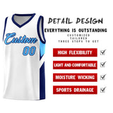 Custom White Navy Side Design Sets Sports Uniform Basketball Jersey