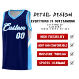 Custom Navy Powder Blue Side Design Sets Sports Uniform Basketball Jersey