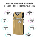 Custom Old Gold Black Side Design Sets Sports Uniform Basketball Jersey