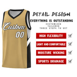 Custom Old Gold Black Side Design Sets Sports Uniform Basketball Jersey