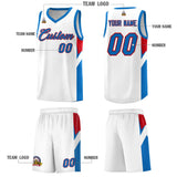 Custom White Royal Side Design Sets Sports Uniform Basketball Jersey
