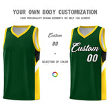 Custom Hunter Green Gold Side Design Sets Sports Uniform Basketball Jersey
