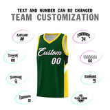 Custom Hunter Green Gold Side Design Sets Sports Uniform Basketball Jersey