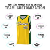 Custom Gold Hunter Green Side Design Sets Sports Uniform Basketball Jersey