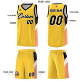 Custom Gold Black Side Design Sets Sports Uniform Basketball Jersey