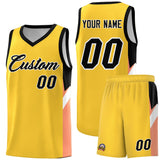 Custom Gold Black Side Design Sets Sports Uniform Basketball Jersey