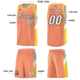 Custom Orange Gold Side Design Sets Sports Uniform Basketball Jersey
