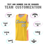 Custom Gold Orange Side Design Sets Sports Uniform Basketball Jersey