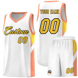 Custom White Orange Side Design Sets Sports Uniform Basketball Jersey